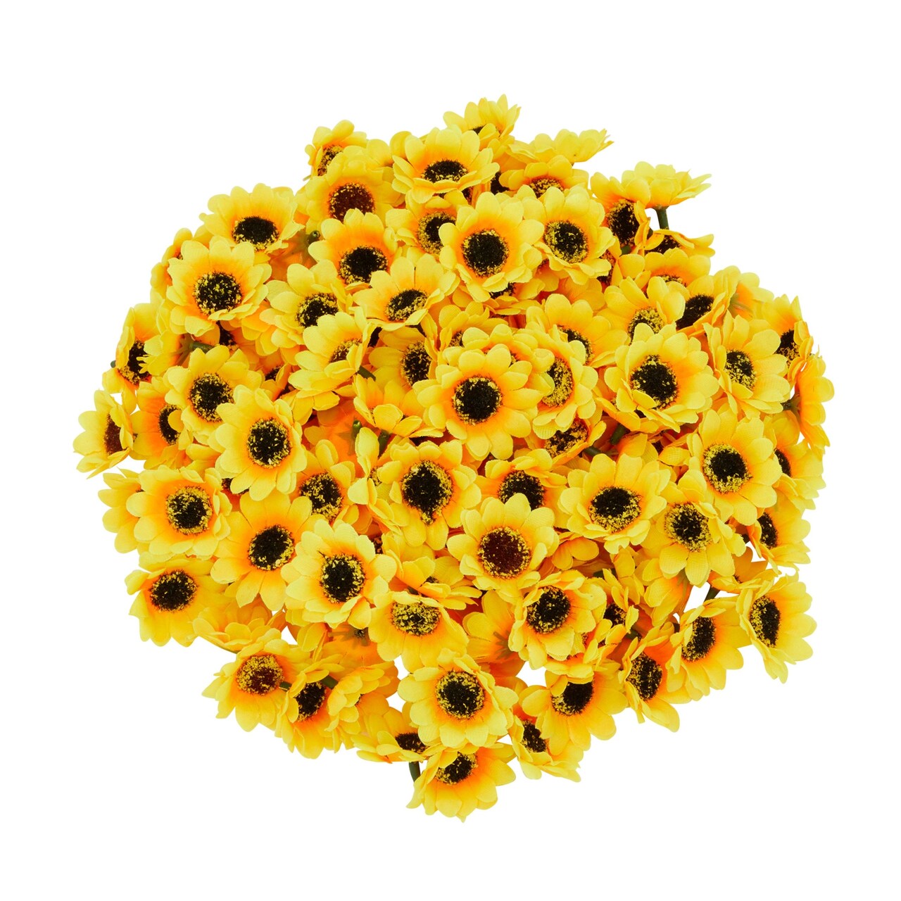 Artificial Sunflower Heads, Bulk Yellow Silk Flower Decorations (1.6 In, 150 Pack)